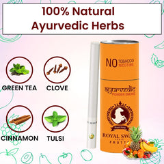 Royal Swag Ayurvedic Herbal Cigarettes Frutta, Mint Flavour Smoke King Size 50 Stick Each 100% Nicotine & Tobacco Free - Made With Natural Herbs Clove, Tulsi, Cinnamon, Mulethi (Non-Addictive)