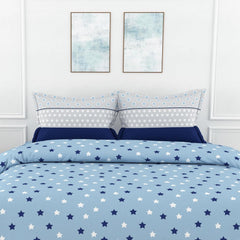 1 Double Bedsheet With 2 Pillow Covers - 88 X 90 Inches, Nile Blue | Queen Size Double Bedsheet Cotton | Ideal For Everyday Use