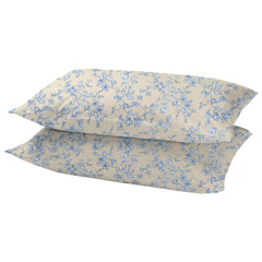 Cotton King Size Printed Bedsheet With 2 Pillow Covers - 108 X 108 Inches, Cream & Blue | Ideal For Home Use & Perfect For Gifting On Weddings, Housewarmings & Festivals