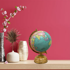 Antique World Globe 8 Inch With Wooden Base For Gifting, Kids & Student Learning, Decoration Showpiece, Office Table, Desktop & Home Decor, Detailed Map, Pack Of 1