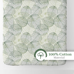 Double Bedsheet For Queen Size With 2 Pillow Covers - 60 X 78 Inches, Olive Green | All Around Elastic Fitted Soft, Lightweight & Breathable Cotton Bedsheet