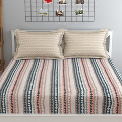 Bedsheet For Queen Size Bed With 2 Pillow Covers - 90 X 100 Inches, Multicolor | Soft, Breathable, Wrinkle Free & Fade Resistant