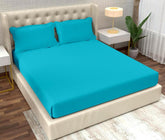 Striped Aqua Bedsheet For King Size With 2 Pillow Cover (90 X 95 Inches) | Softer & Durable For All Season | Ideal For Daily Use Home Bedsheet