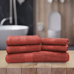 Sassoon Anatolia Bath + Hand & Face Towel 1200 Gsm (Rust) - Pack Of 5