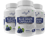 Natureal Blue Grape Capsules Reduce Inflamation Extract 800mg Capsules For Overall Wellness & Healthy Skin, Anti - Inflammtory & Antioxidant | 60 Capsules 100gm 0.2lbs Each Pack Of 3
