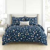 Cotton Queen Size Printed Double Bedsheet With 2 Pillow Covers For Home | 90 X 100 Inches, Dark Blue - Beautiful Bedsheet Set | Perfect For Gifting Wedding, Anniversary