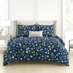 Cotton Queen Size Printed Double Bedsheet With 2 Pillow Covers For Home | 90 X 100 Inches, Dark Blue - Beautiful Bedsheet Set | Perfect For Gifting Wedding, Anniversary