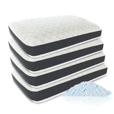 Shredded Memory Foam Pillows, Bed Pillows, Cooling Pillows For Sleeping, White | King Size, Adjustable Firm Pillows For Side Back & Stomach Sleepers | Relieves Neck & Back Pain - Pack Of 4