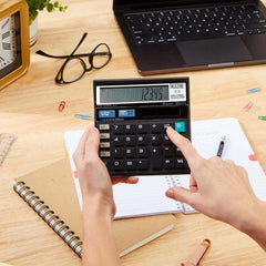 Salezone® 12 Digit Calculator With 120 Steps Check Function And Special Buttons For Grand Total (GT), Mark Up (MU) Check And Correct Function Desktop Calculator (3 Years Warranty)