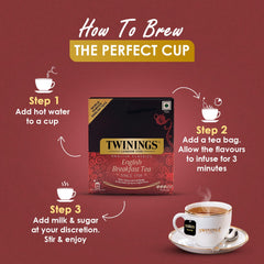 Twinings English Classics English Breakfast Tea - 20gm, 0.7 Ounce, 10 Envelope Tea Bags | Rich, Robust & Satisfying Black Tea - Medium Strength Premium Black Tea, Caffeine Free