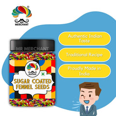 Mr. Merchant Sugar Coated Fennel Seeds 300gm, | Jar Pack