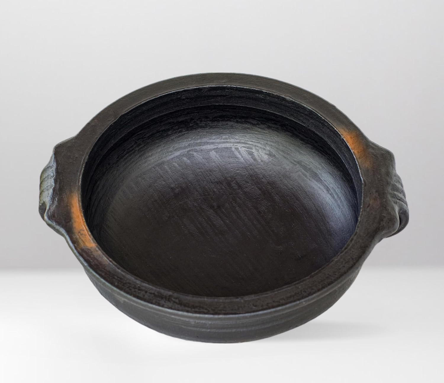 Deep Burned Uncoated Clay Pot With Lid & Handle Or Mitti Handi With 2 Spatulas Complimentary For Cooking & Serving - Black, 3 Liters | Pre-Seasoned Mud Pot - Unglazed, Double Fired, Hand Crafted Deep Burned Uncoated Clay Pot With Lid & Handle Or Mitti Handi With 2 Spatulas Complimentary For Cooking & Serving - Black, 3 Liters | Pre-Seasoned Mud Pot - Unglazed, Double Fired, Hand Crafted