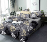King Size Double Bedsheet + Comforter With 2 Pillow Cover - Size 72 X 78 Inches, Grey | Designer Printed Bedsheet Set - Naturally Soft, Breathable, & Skin Friendly