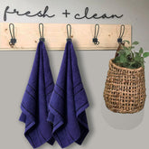 Sassoon Melrose 100% Cotton Hand Towel 400 Gsm | Highly Absorbent, Soft Material Perfect For Daily Use (Midnight Blue) -2 Piece
