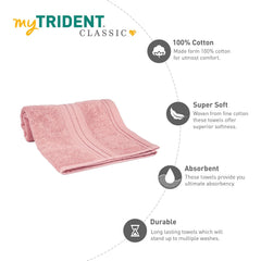 Mytrident Cotton Hand Towel 600 Gsm | For Men & Women Classic Towel 100% Cotton Hand Towel (Victorian Pink)- Pack Of 2