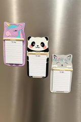 Magnetic Fridge Memo Notepad With Pencils Inserted For Notes, Cute Animal Memo Pad, Pack Of 3