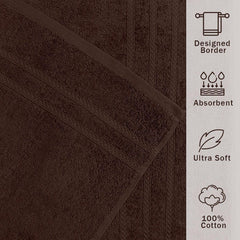Troveo Super Soft Cotton Hand Towels 400 Gsm | Super Absorbent Multipurpose Hand Towel For Home Gym Workout Traveling Running & Kitchen (Cocoa) - Pack Of 2