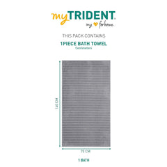Mytrident Quick Dry 100% Cotton Bath Towel 450 Gsm (Charcoal Grey) - 1 Pcs