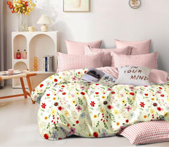 Soft Cotton Super King Size Bedsheet With 2 Large Size Pillow Covers - 108 X 108 Inches, Multicolor | 240 Thread Count Suitable For All Seasons & Easy To Wash
