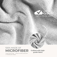 Black Gold The Finer Touch Premium Microfiber Bath Towels 800 Gsm | Lightweight Ultra-Soft Fade Resistant (White) - 2 Pcs