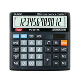 Flair FC-501 TX Desktop Series GST Calculator | 12 Digits Calculator | GST Calculation Function | Dual Power With Solar | 112 Steps Check & Correct | For College & Corporate Use| Black
