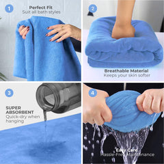 Black Gold The Finer Touch Oversized Microfiber Bath Towel 700 Gsm | Soft Quick-Dry Microfiber Towel For Men & Women | Lightweight, Absorbent & Travel-Friendly (Sky Blue)