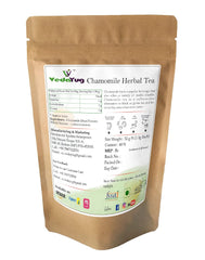 VedaYug Chamomile Herbal Tea - 40 Tea Bags, 52gm, 1.8 Ounce | Rich Flavor & Fragrance, Sleep & Stress Relief Tea - Caffeine Free, No Additives | Use For Ice & Hot Tea