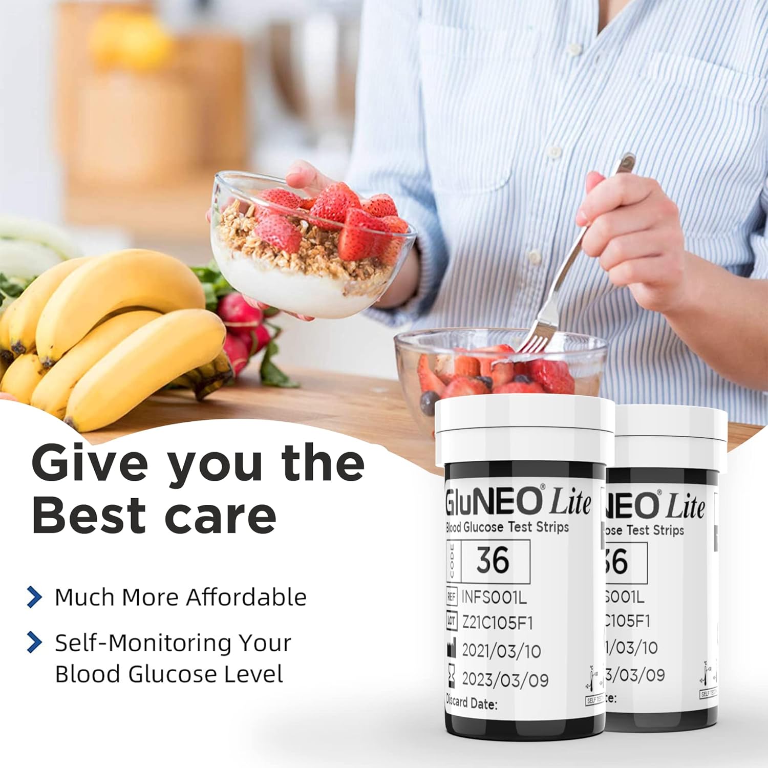 K-Life Gluneo Lite Blood Glucose Sugar Testing Strips + Glucose Test Meter - 50 Strips K-Life Gluneo Lite Blood Glucose Sugar Testing Strips + Glucose Test Meter - 50 Strips