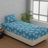 1 Single Bedsheet With 1 Pillow Cover | Durable & Long Lasting Fabric, Easy Hand & Machine Wash | Size - 55 X 88 Inches, Blue