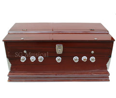 Harmonium Musical Instrument - 39 Keys, Double Fold Bellow, Two Reeds (Bass+ Male) | Two Side Carry Handles, Jaali Frame On Keys