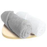 Heelium Bamboo Bath Towel 1000 Gsm | Ultra Absorbent 3x Softer Than Cotton Towels - Pack Of 2 (Light Grey & White)