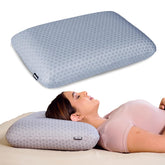 Orthopedic Memory Foam Pillow For Comfortable Sleep, Grey - 24 X 15 X 5 Inch | For Neck & Shoulder Pain Relief With Removable Zipper Grey Jacquard Cover | Back, Stomach Sleepers - Pack Of 1
