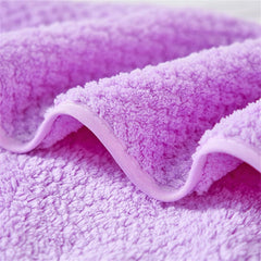 Linear Microfiber Hand & Face Towel Small Size 300 Gsm | Towel For Men, Women & Babies Ultra Soft Absorbent & Quick Dry Towels For Gym, Travel (Purple)- Pack Of 2