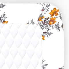 Cotton Elastic Fitted Bedsheet For King Size With 2 Pillow Covers - 72 X 78 Inches, Tangerine & Grey | Ideal For Guest Room, Hotel Quality | 3 Piece Bed Sheet