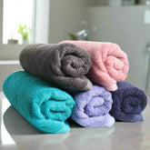 Heelium Bamboo Hand Towel 1000 Gsm | Ultra Absorbent & Anti-Bacterial 3x Softer Than Cotton Towels Pack Of 5 - Iris, Peach, Blue, Grey & Teal