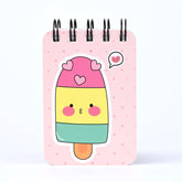 Spiral Pocket Notebook, Cute Mini Notepad, Handy Notebook For School, Office (Icecream) Pack Of 1