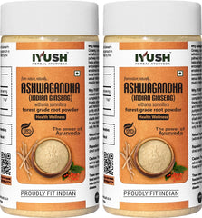 Iyush Herbal Ayurveda Ashwagandha Powder, Help Boost Immunity & Overall Health, 100% Forest Variety Herbs | 100gm 0.2lbs Each Pack Of 2