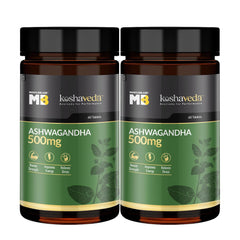 Muscleblaze Koshaveda Ashwagandha 500mg Ayurveda For Performance, Ayush Approved, High Strength Potent Formula, Boost Muscle Mass & Strength, Enhance Immunity | 60 Tablets 100gm 0.2lbs Each Pack Of 2