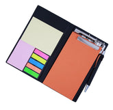 Memo Note Pad | Memo Note Book With Sticky Notes & Clip Holder In Diary Style (Rust)