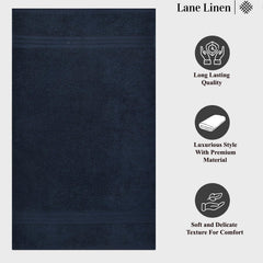 Fresh From Loom Luxury Fur Collection Hand Towel 500 Gsm Napkins Cotton High Absorbency Double Stitched Size (Blue) - Set Of 4
