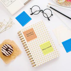 50 Sheets Transparent Sticky Notes With Line | Self Sticky Notes Waterproof Pet Markers | (Orange)