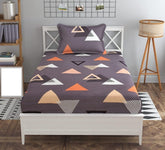 Cotton Printed 1 Single Bedsheet With 1 Large Size Pillow Covers - 60 X 90 Inches, Grey | 240 Thread Count - Light Weight, Suitable For All Seasons & Easy To Wash
