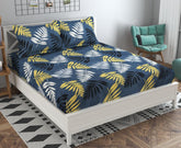 Printed Double Bedsheet With 2 Pillow Covers | 86 X 88 Inches, Dark Grey & Black - Soft Brushed Microfiber Breathable & Wrinkle Free | Easy To Wash At Home