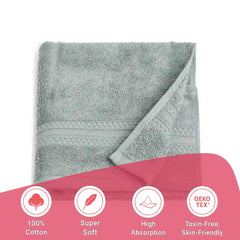 Livspace Paleto Collection Hand Towel 400 Gsm | 100% Cotton, Solid Dyed, Hand Towel Super Soft Absorbent (Graphite) Set Of 2
