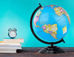 Globe Educational 13 Inch Height Metal Base World Globe For Office Decor, Gifting, Show Piece, Educational Globe For Kids & Students Learning, Pack Of 1