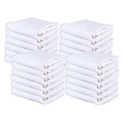 Kuber Industries Face Towel 200 Gsm | Cotton Easily Washable Travel Friendly Pocket Towels & Gym Napkins | Pack Of 24 (White)