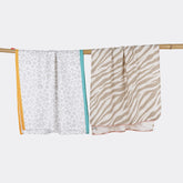 Thirsty Towel Bamboo Bath Towel 460 Gsm | Super Soft & High Absorbency Towels, Light Weight, & Quick Dry Towels (Taupe Tiger, Sassy Leopard) - Pack Of 2