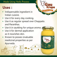 Organic Gir Cow Desi Ghee By Gau Krupa | Vedic Bilona Method Gir Gaay Ghee Good For Taste | (100ml) 3.3 Ounce | Jar Pack
