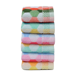 Outlay Home 100% Cotton Hand Towels Set 900 Gsm | Ultrasoft & Absorbent Balls Design Pattern Small Towel For Face, Hair, Gym, Spa - 6 Pieces