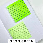 50 Sheets Transparent Sticky Notes With Lines | Self Sticky Notes Waterproof Pet Markers | (Green)